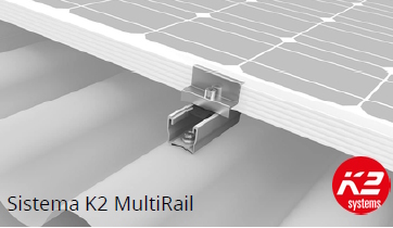 Sistema K2 MultiRail - per il montaggio in orizzontale di moduli