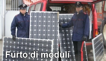 furto moduli fotovoltaici bassa potenza, carabinieri